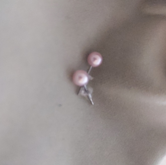 Gold and Pink Tone Stud Earrings in Hand-Crafted Storage Box - Picture 7 of 7